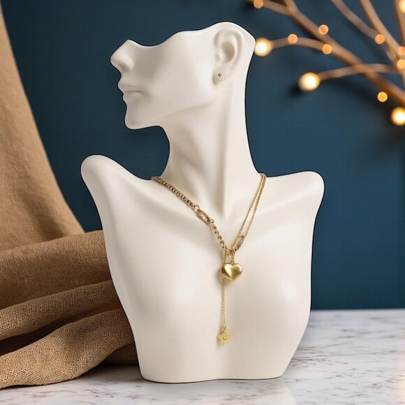 🆕18K Gold Plated Stainless Steel Heart Star Pendant Layered Dainty Necklace - Picture 7 of 10